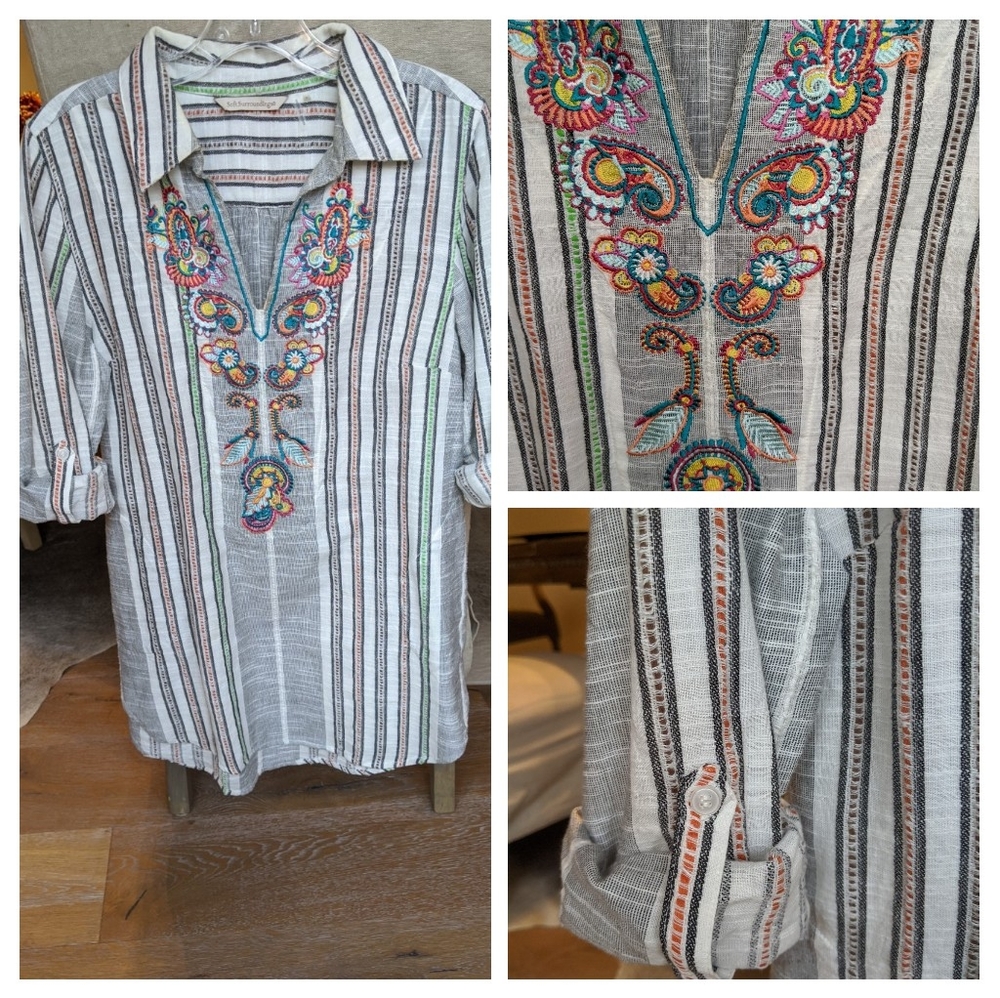 Embroidered cotton tunic